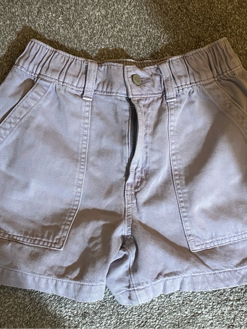 GAP Lavender High-Waist Utility Shorts